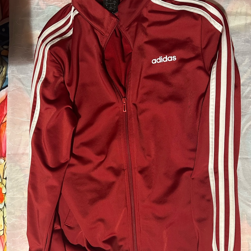 Adidas burgundy jacket